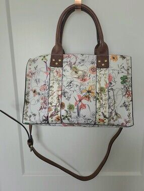 Dasein White Floral Studded Tote Purse. #SW
